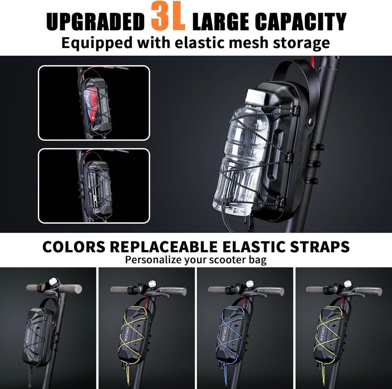 CHICLEW 3L Electric Scooter Bag, Waterproof Scooter Storage Bag with Multicolor Drawstrings, 3L Large Capacity Scooters Handlebar Bag, Compatible with Scooters, Bikes, Segway Ninebot and NIU - Image 2